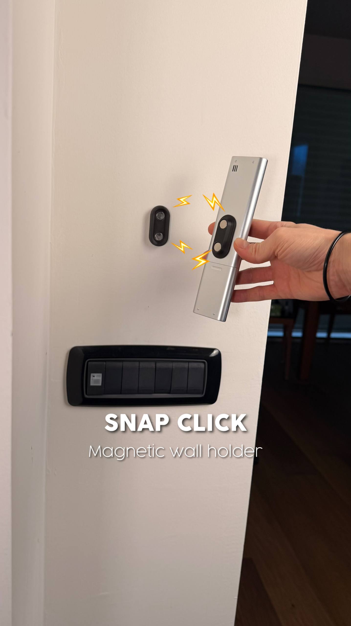 Snap click magnetic wall holder