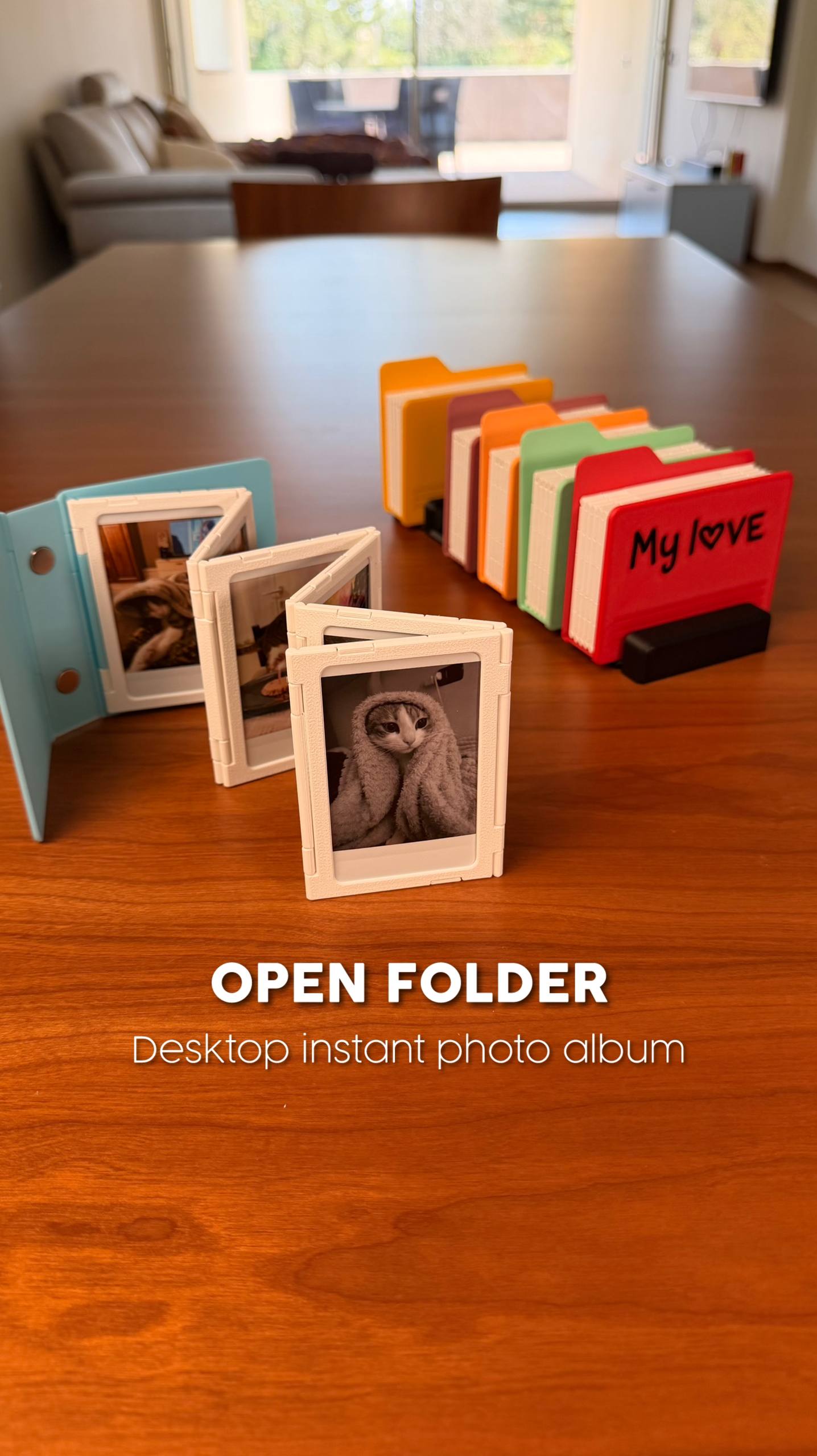 Open Folder - Desktop Instant Photo Album w/Base