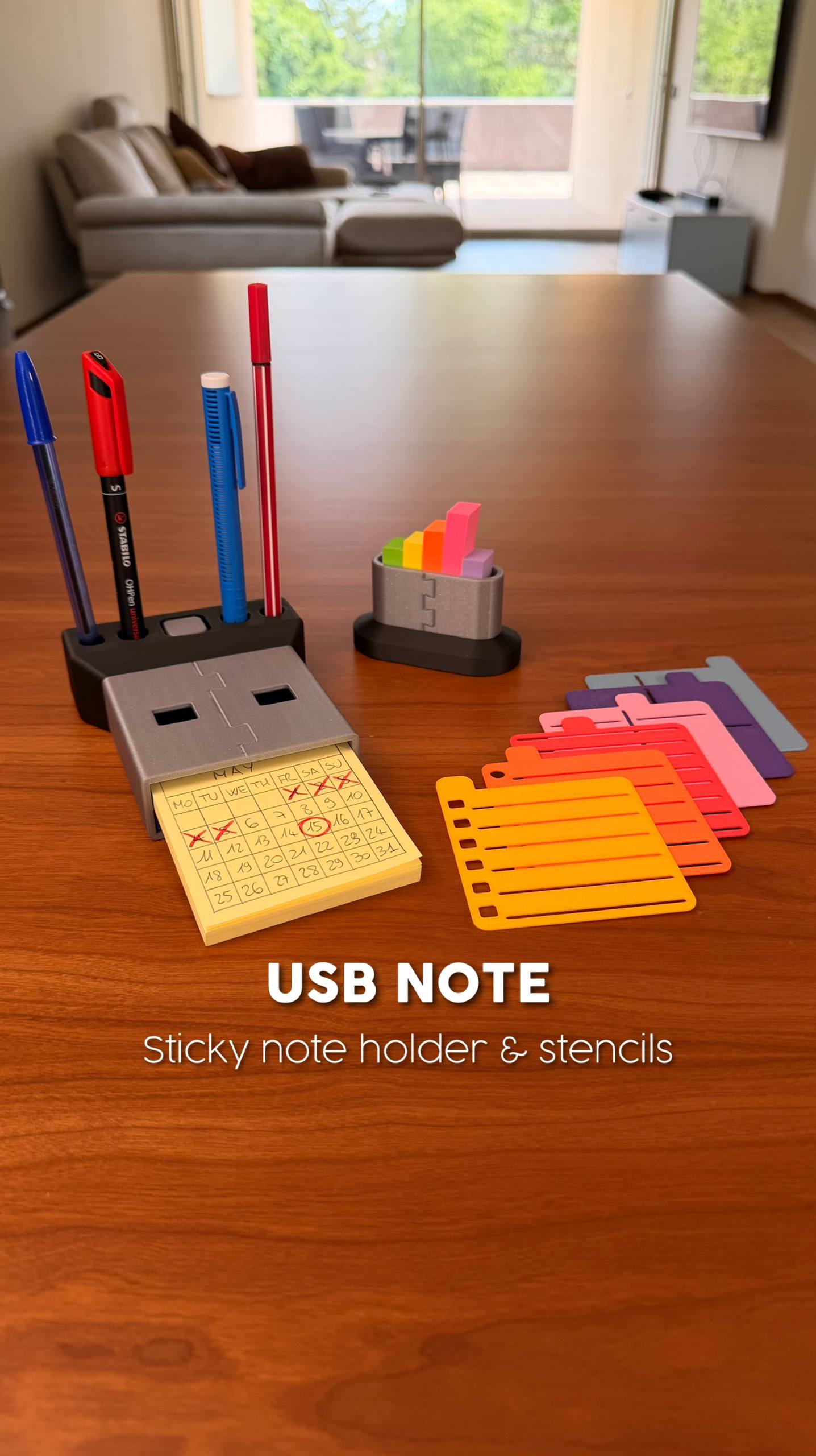USB NOTE - STICKY NOTE HOLDER & STENCILS