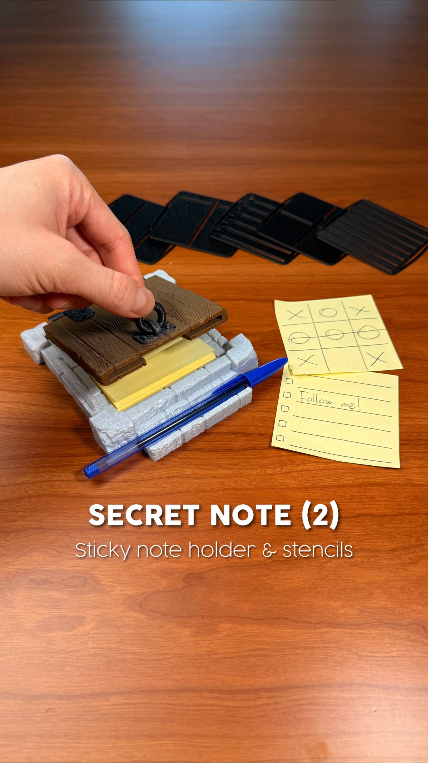 Pen and Post-It Note Holder with stencils