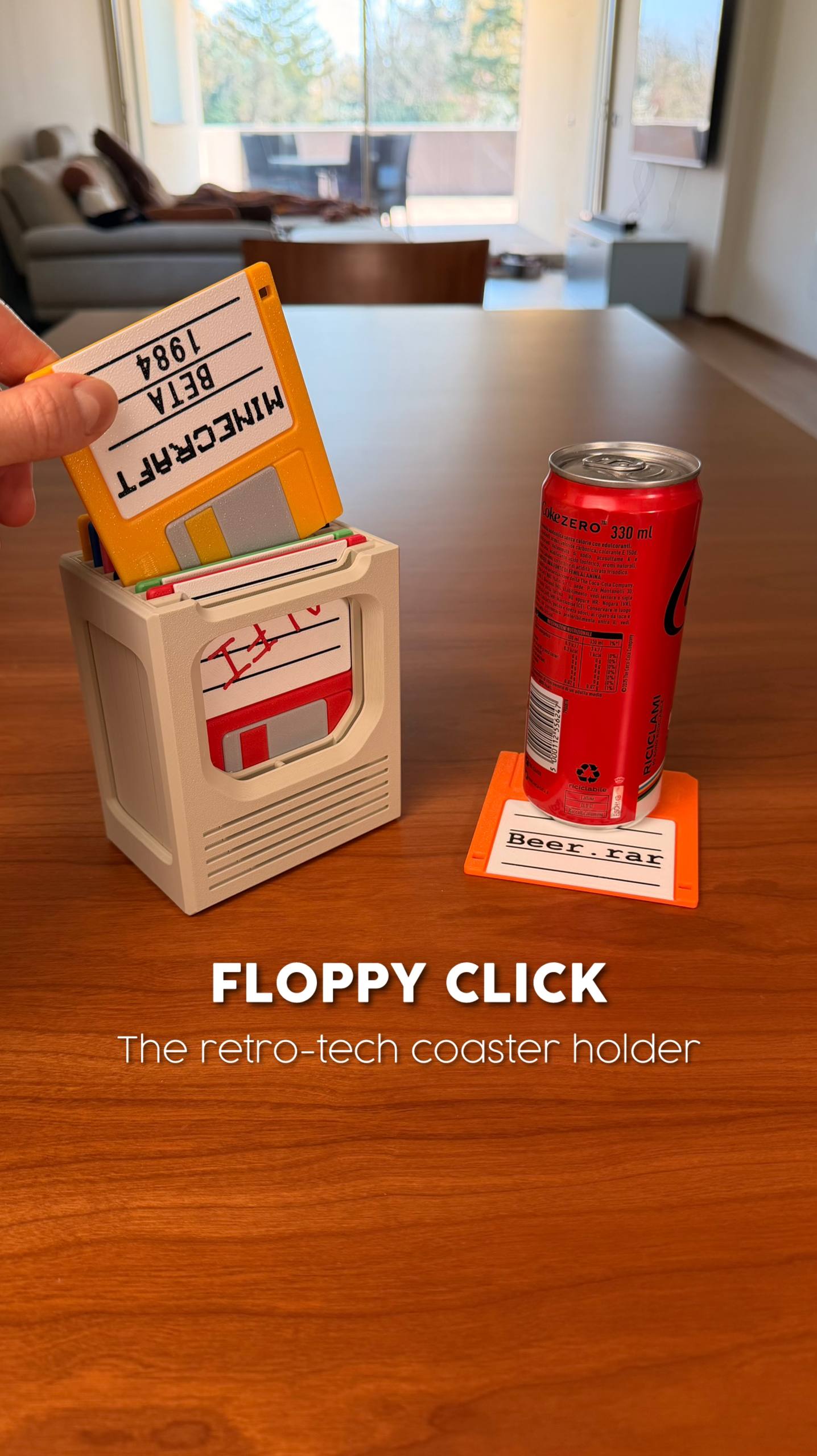 Floppy Disk Retro Tech Coaster Holder