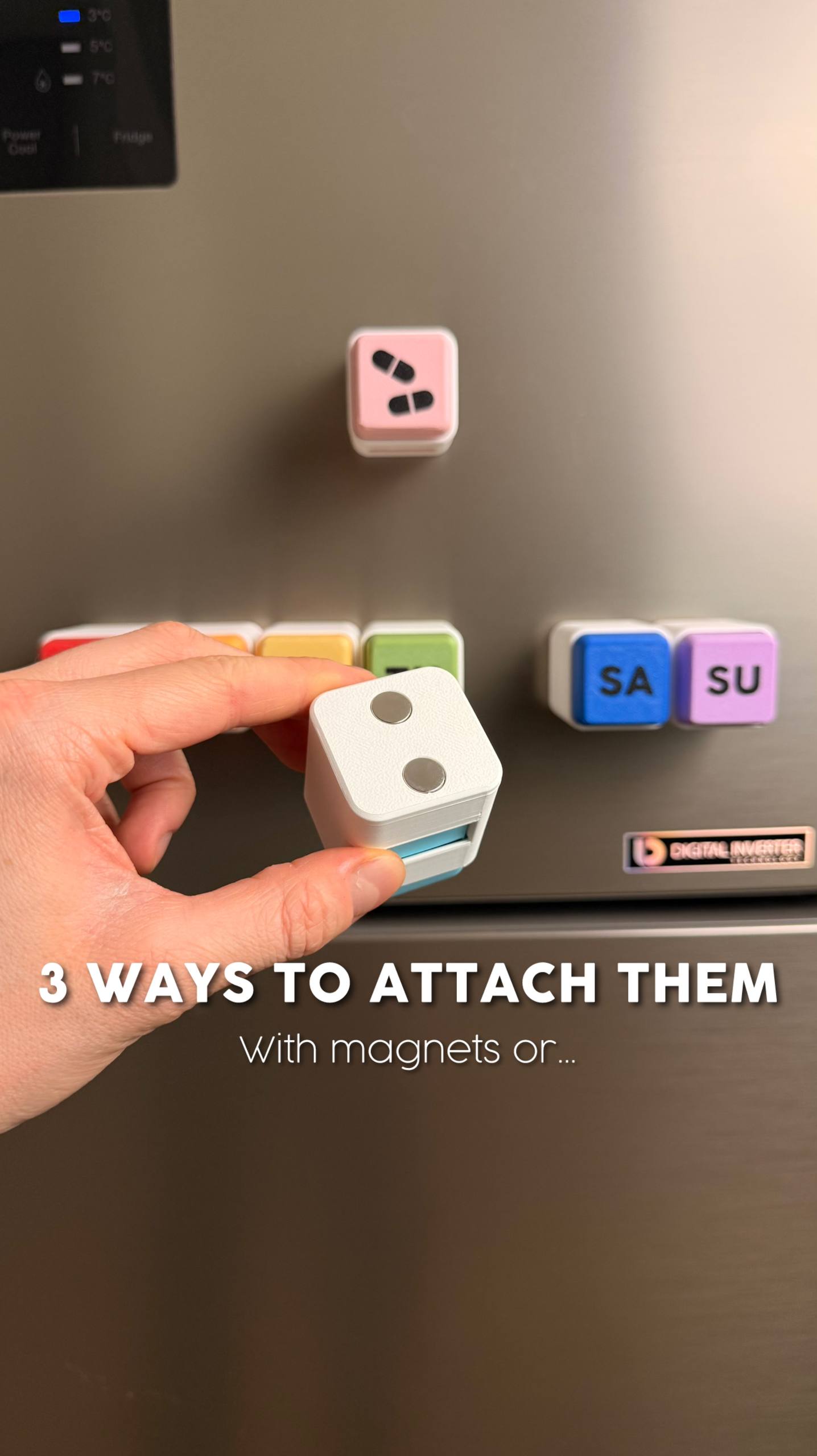 PILL PUSH Daily Pill Dispenser – Magnetic One-Push 3D Printed Medication Holder