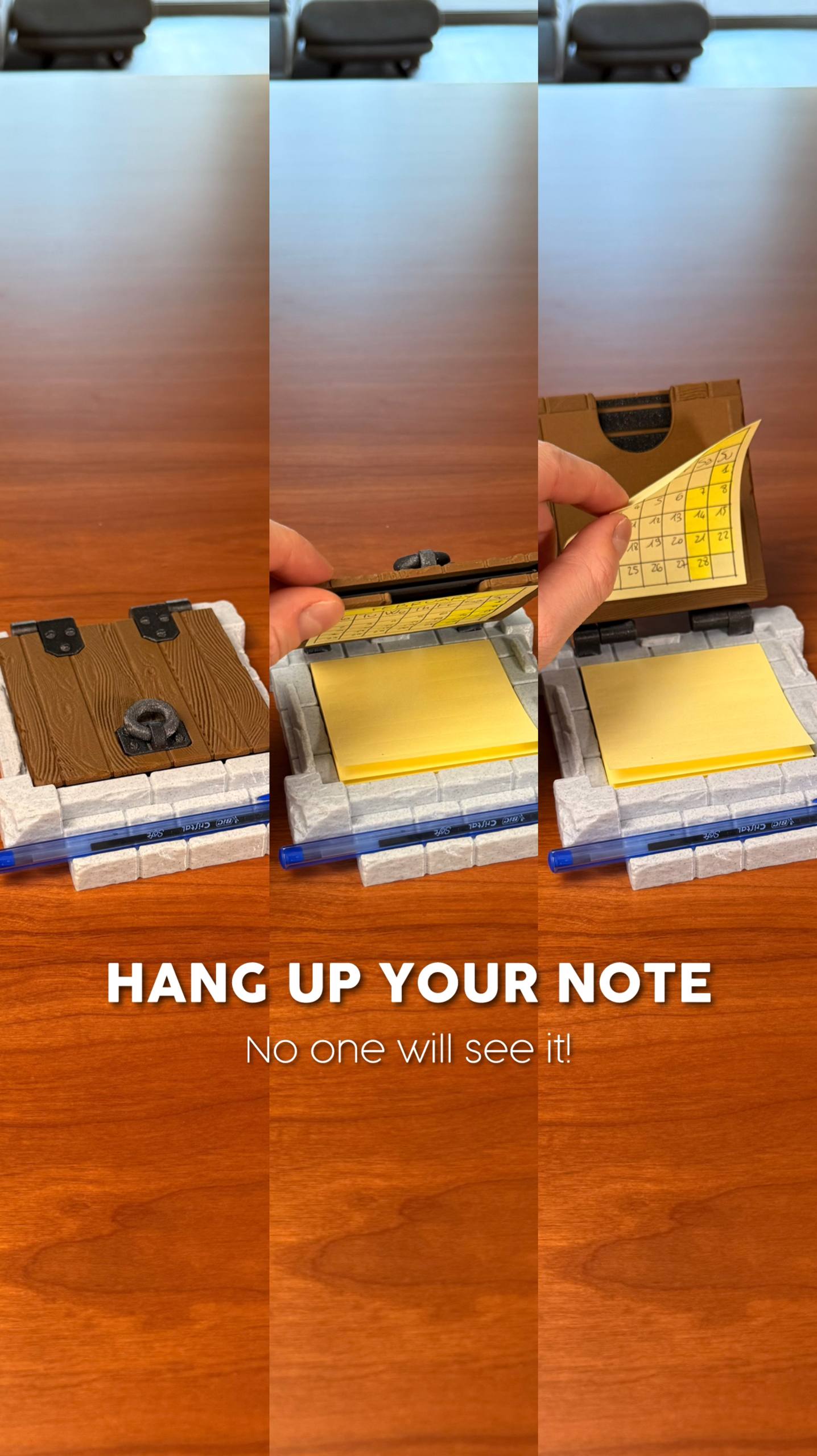 Pen and Post-It Note Holder with stencils