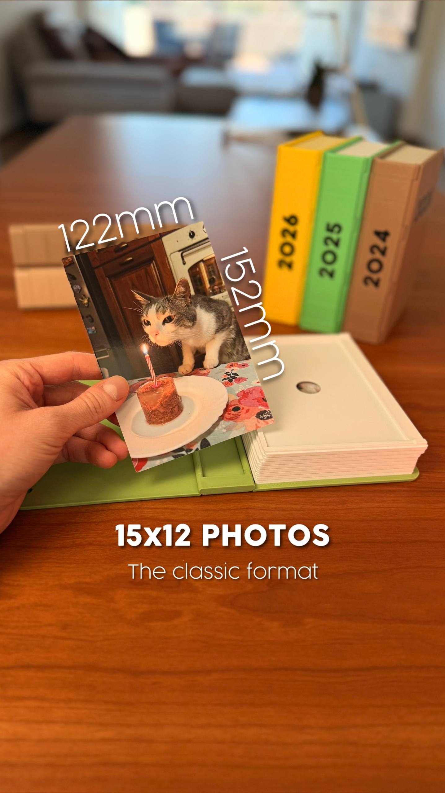 Year in Review Photo Album — Interactive Sliding 4x6 Memory Display (Holds 12)
