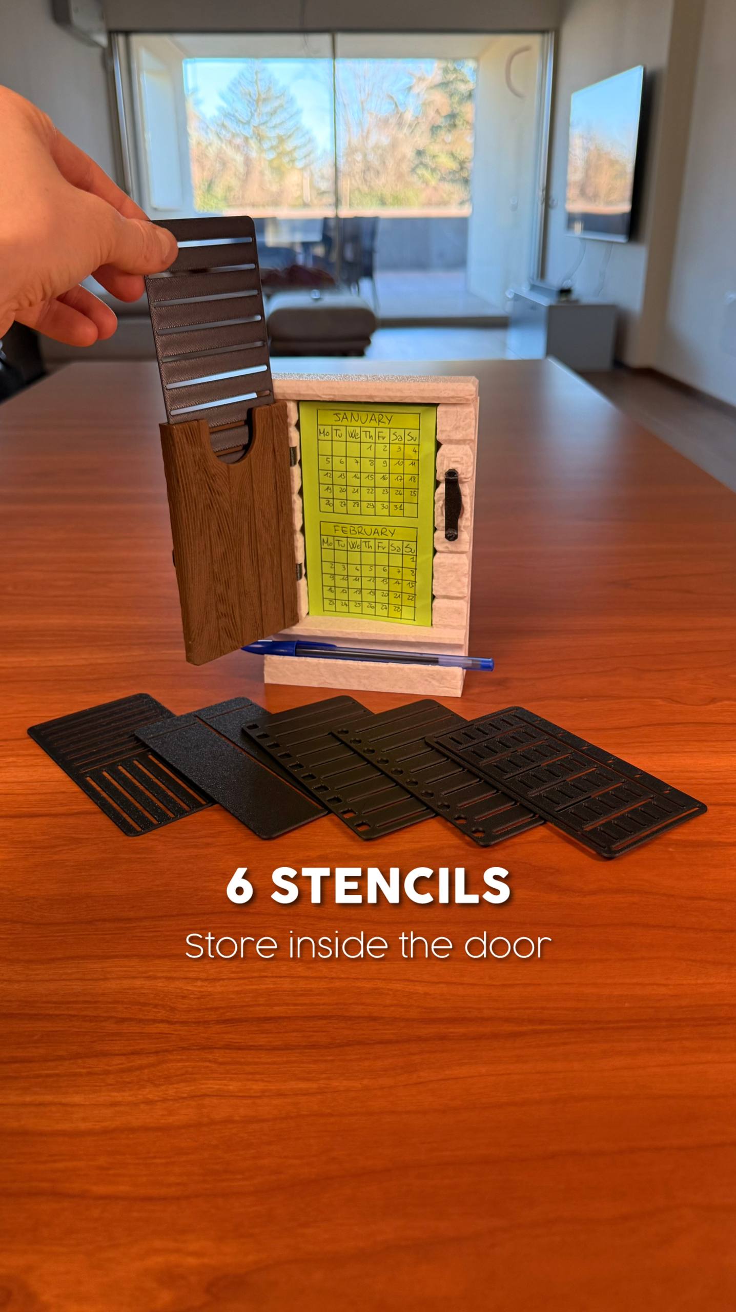 Sticky notes holder and stencils