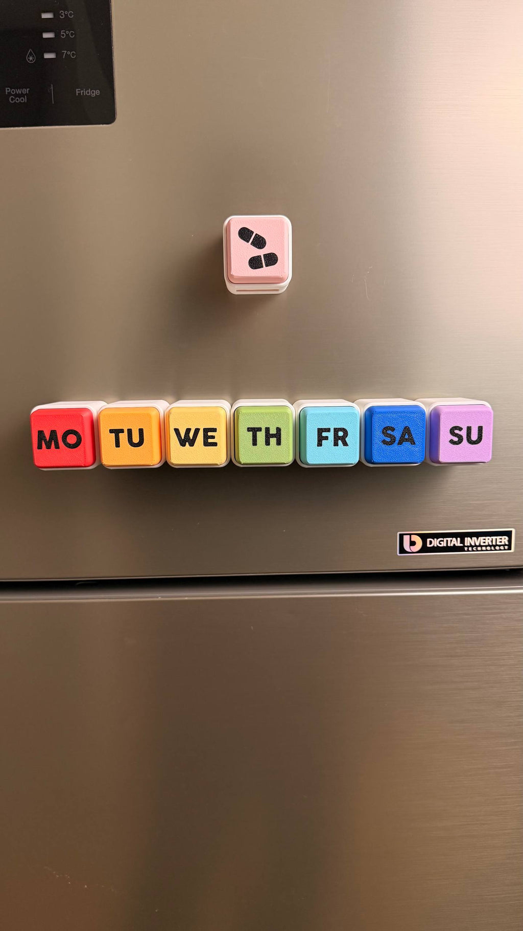 PILL PUSH Daily Pill Dispenser – Magnetic One-Push 3D Printed Medication Holder