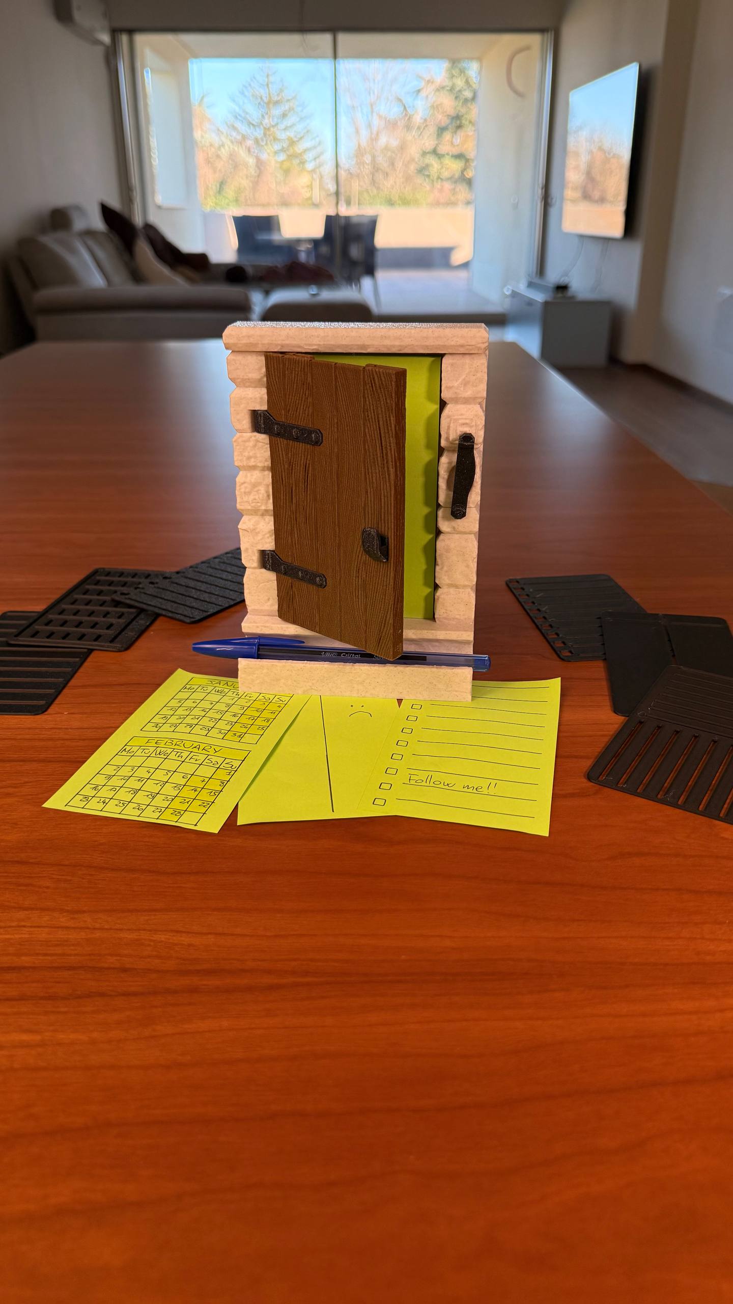 Sticky notes holder and stencils