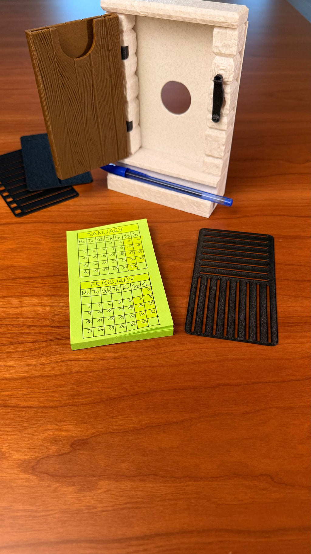 Sticky notes holder and stencils