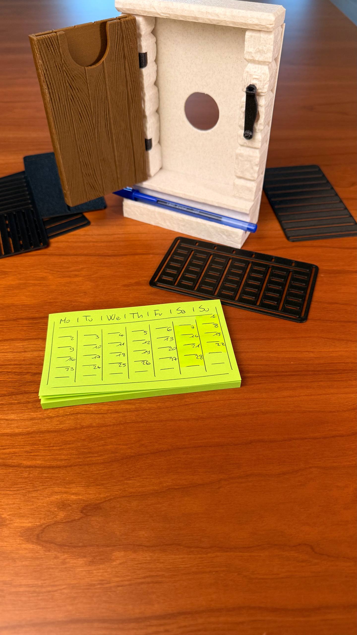 Sticky notes holder and stencils